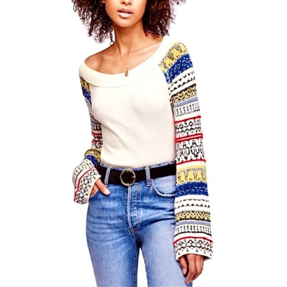 Free People Fairground Thermal Knit Sweater Top - Picture 2 of 10